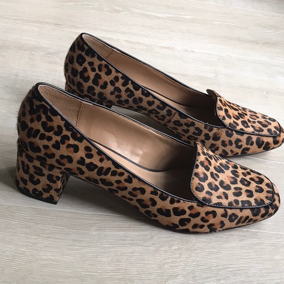 animal print low heel shoes